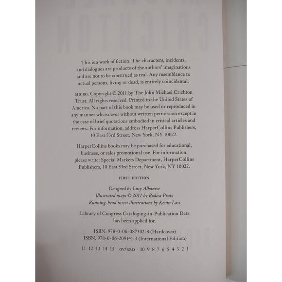 Micro: A Novel Hardcover Michael Crichton Richard Preston Science Fiction - Picture 8 of 8